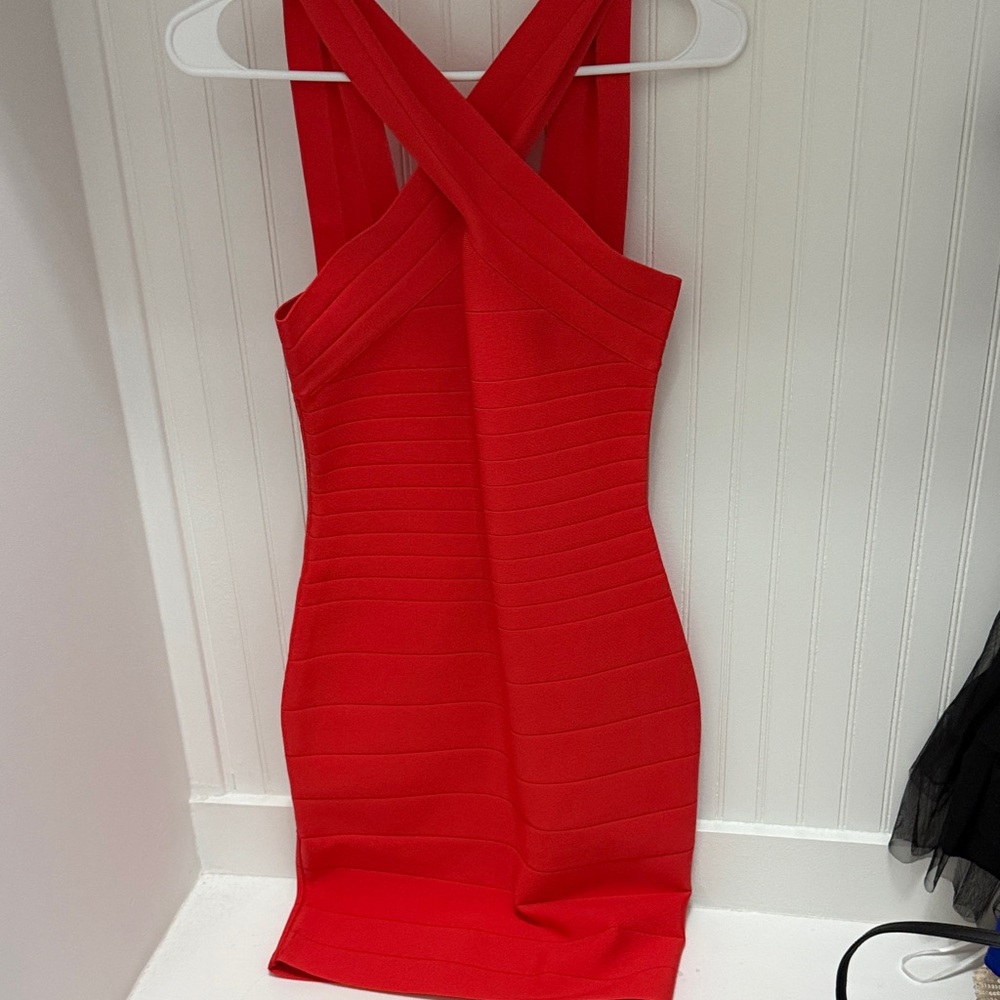 VENUS Vibrant Red Backless Dress